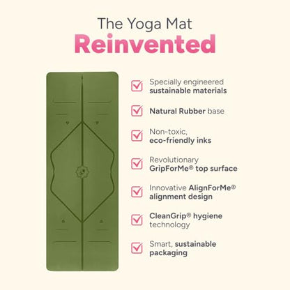 Liforme Travel Yoga mat – Patented Alignment System, Warrior-Like Grip, Non-Slip, Eco-Friendly, Ultra-Lightweight and Sweat Resistant, Made with Natural Rubber