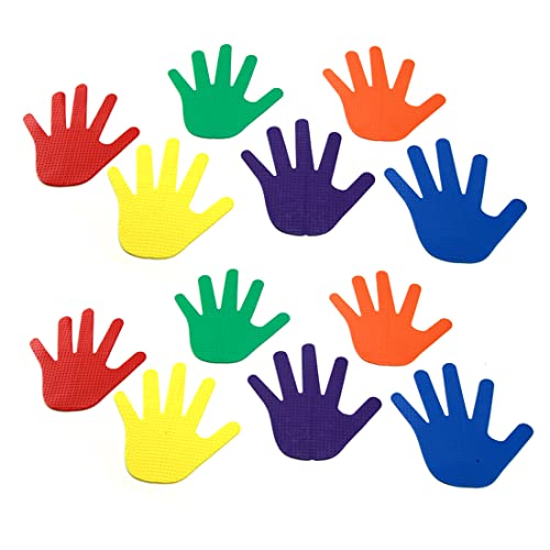 GSi Spot Markers – Non-Slip Non-Toxic Poly Spots – Floor Markers for PE, Sports & Classroom Activities - size: 3.⁠ ⁠Hand