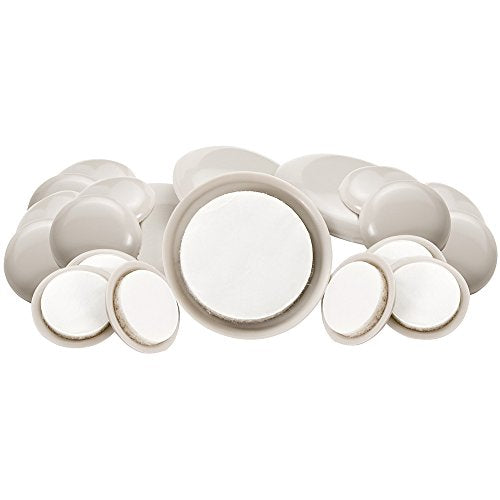 SuperSliders Self-Stick Furniture Moving Slider Value Pack for Carpeted Surfaces. Perfect for moving Tables & Chairs. 20 Pieces in Two Sizes - 1" & 1-3/4" - Round, Reusable, Linen Color - color: Beige, size: Assorted Sizes, 20 Pack