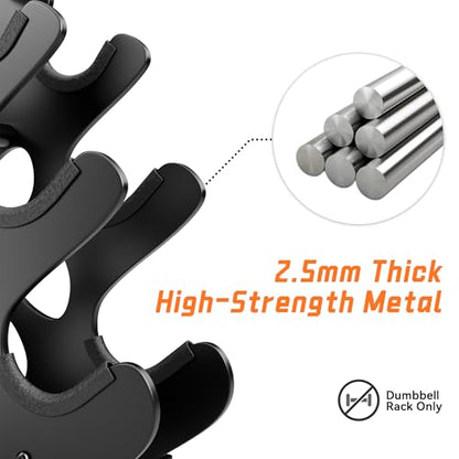 4 Tier Dumbbell Rack, Weight Rack For Home Gym, Dumbbell Stand for Free Weights