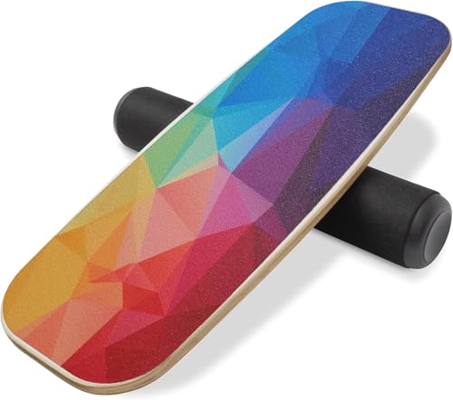 Balance Board Surf Trainer with Adjustable Stoppers - 2 Different Distance Options Balance Board for Surfing, Snowboarding, Skiing, Skateboarding, 300lbs Capacity