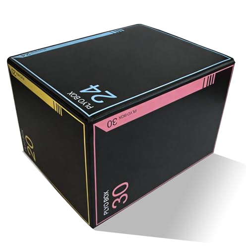 3-in-1 Dense Foam Plyometric Jump Box,30"x24"x20"-24"x20"x16"-20"x18"x16"Non-Slip Box Jumps for Home Gym,Exercise Foam Plyo Box for Fitness Training-Step-Ups,Split Squats,Dips,Box Jump Cube - color: StyleA:20*24*30IN(Large Size)