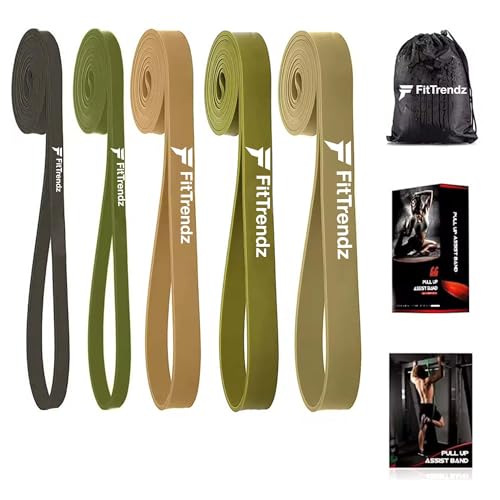 Resistance Bands - Natural Latex Pull Up Assist Bands - Workout Bands - Exercise Bands - Elastic Bands - Home Gym Bands for Strength Training, Stretching, Muscle Building, Physical Therapy - color: Green Latex Bands