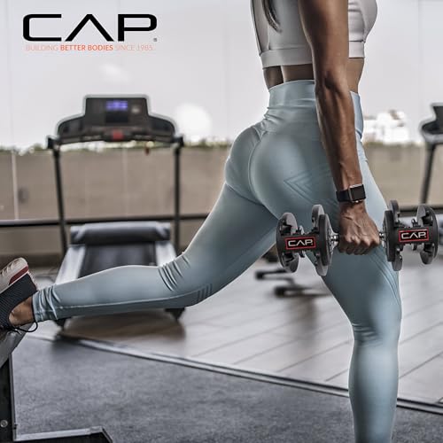 CAP ADJUSTABELL Adjustable Dumbbell Weights - Singles & Pairs | 12.5 lb, 25 lb & 55 lb | Multiple Handle Options - size: 55 lb - Honeycomb Chrome and Black Handle, style: Pair