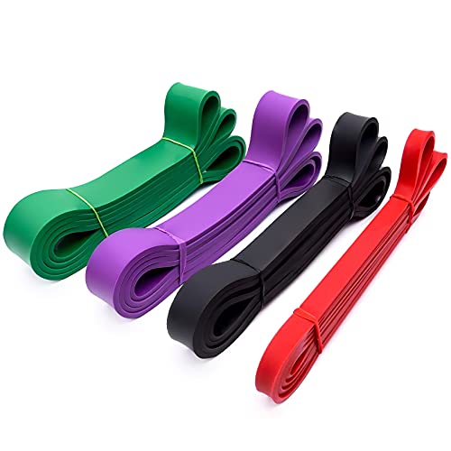 Pull Up Resistance Bands Set of 4 for Men and Women, Assistance Band for Exercise for Resistance Training Powerlifting, Gyms, Mobility Home Fitness, with Carrying Bag(4pcs)