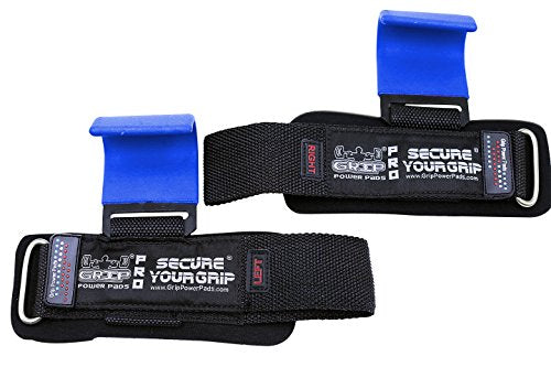 Weight Lifting Rod Hooks Heavy Duty Wrist Wraps Power Weight Lifting Training Gym Grips Straps Set of 2 - color: Classic Blue, size: WOMEN-Wrist Size Small/Medium