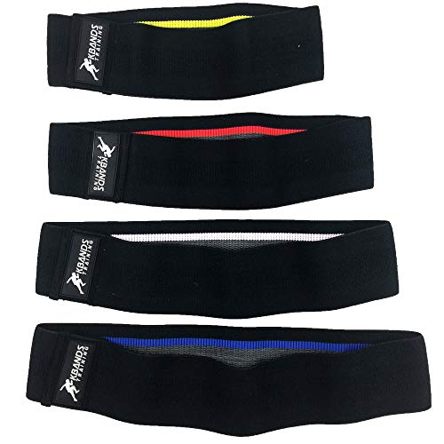 Kbands Hip Bands Resistance Kit | Non-Slip Fabric Glute-Bands | Fitness Training Physical Therapy | Infinity Series - 4 Resistance Levels + Free Carry Bag