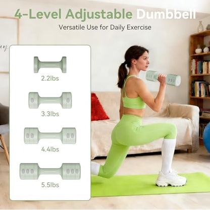 Pink Dumbbell Set for Women - Adjustable Kettlebell Weights Set, 4-in-1 Hand Weights (2.2-12.1lbs) | Free Weights Dumbbells Set for Home Exercise & Fitness