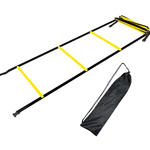 Agility Ladder Speed Training Equipment 16FT 12 Rung Footwork Sports Agility Speed Ladder for Football Basketball Baseball with Carry Bag
