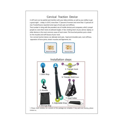 Cervical Neck Traction Device Over-The-Door, No Need for Handheld or Water Bag Portable Neck Stretcher,Effective Home Physical Therapy for Neck Pain Relief, 10 Adjustable Tension Levels