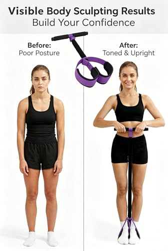 Pedal Resistance Band with Handle, Thickened Latex Tubes & Soft Foot Pedal, Full Body Workout Equipment for Glutes Legs Arms Waist, Pilates Physical Therapy Sit Up Gear for Home Gym - color: Purple;