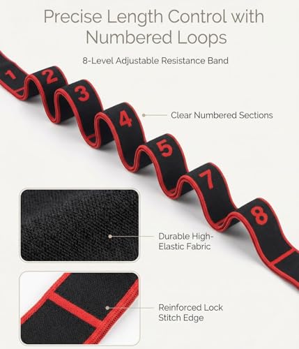 Fitness Resistance Bands with Handles, Adjustable Fashion Puller Exercise, Numbered Resistance Band for Stretching and Yoga, Multifunction Elastic Home Gym for Glutes