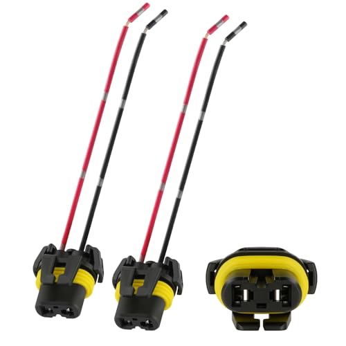 iBrightstar Nylon 9005 9006 9012 9145 H10 Female Adapter Wiring Harness Sockets Wire for Headlights Fog Lights - size: 9005/9006, style: Female Socket(Nylon)