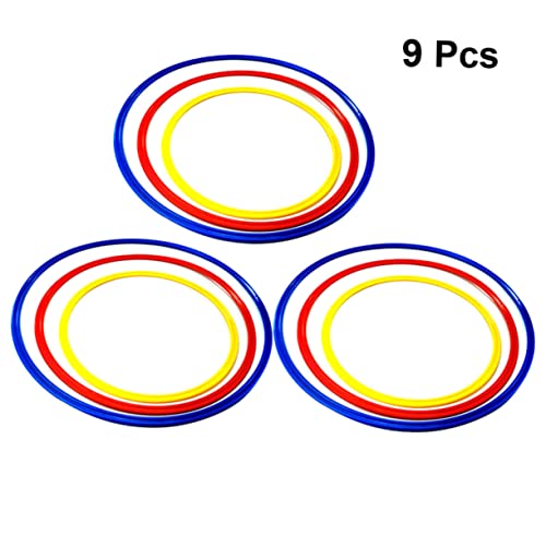 Homoyoyo 9pcs Soccer Training Rings Soccer Accessories Workout Ladder for Ground Football Ctr Ring Soccer Drill Equipment Footwork Training Sports Agility Ladder D Ring Jumping Hoop