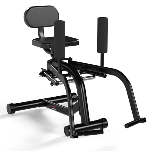 Hip Abduction & Adduction Machine: 2-in-1 Inner and Outer Thigh Trainer with Glute Workout Bench - Compact Home Gym Strength Training Equipment