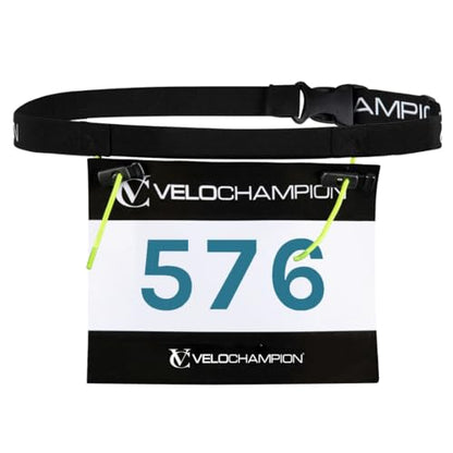 VeloChampion Lightweight Running Belt Waist Pack for Men Women - Elasticated Stretch Fit Race Number Holder - No Pins - 3 Sizes - Run. Triathlon. Cycle. Marathon. Jogging (1, Large) - size: Large