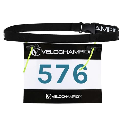 VeloChampion Lightweight Running Belt Waist Pack for Men Women - Elasticated Stretch Fit Race Number Holder - No Pins - 3 Sizes - Run. Triathlon. Cycle. Marathon. Jogging (1, Large) - size: Large