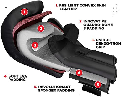 RDX Boxing Gloves, Pro Training Sparring, Maya Hide Leather, Muay Thai MMA Kickboxing, Men Women Adult, Heavy Punching Bag Focus Mitts Pads Workout, Ventilated Palm, Multi Layered, 8 10 12 14 16 18 Oz - color: BLACK, size: 10 OZ