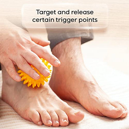 activelife - Spiky Massage Ball, Feet, Neck, and Back Massager, Full Body Deep Tissue Muscle Therapy, Plantar Fasciitis Foot and Muscle Roller, Soft, Yellow - style: Soft Yellow