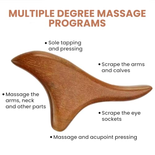 Wooden Massage Roller Stick with Triangle Massager, 12 Rollers Curved Wood Therapy-Massage Tool for Cellulite Reduction and Muscle Tension, 16.9inch