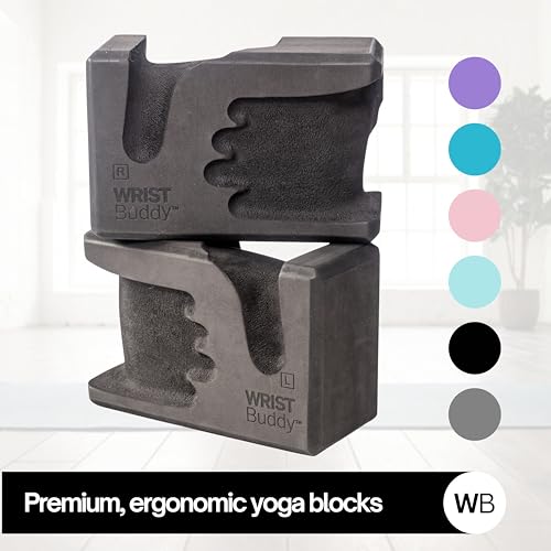 WRISTBuddy® Yoga Blocks 2-Pack (Left + Right) — Ergonomic, Hand-Shaped EVA Blocks for Wrist Relief & Better Grip | Doctor-Designed Support for Yoga, Pilates, Handstands, Push-Ups & Rehab