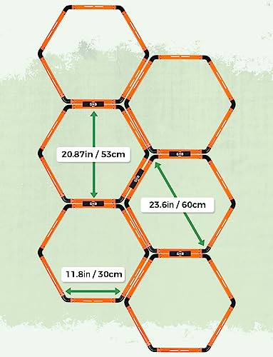GHB Agility Ladder 1PCS Agility Cones 50PCS Hex Agility Rings 1 Pack