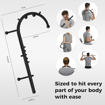 Detachable Trigger Point Massage Cane, One-Click Disassembly Massage Hook for Back, Neck & Shoulder Pain Relief, Pressure Point Massage Tool for Muscle Recovery (J Hook)