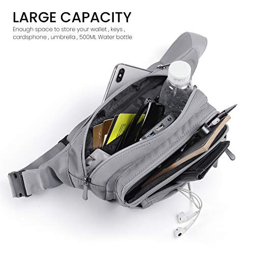 CXWMZY Fanny Packs For Women & Men Waist Pack Hip Bum Bag with Multi-Pockets Large Capacity Waterproof Casual Bum Bag for Disney Traveling Casual Cycling Running Hiking - color: Grey_2