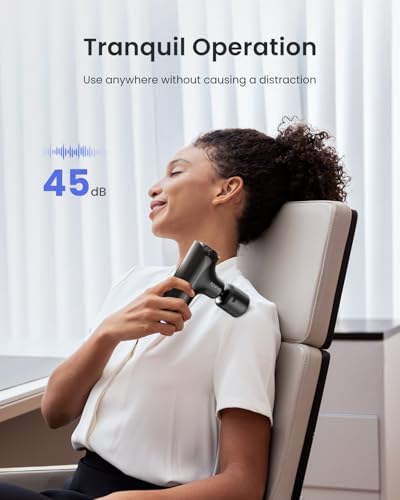 RENPHO Mini Thermacool Massage Gun with Heat and Cold, Fathers Day Dad Gifts, Professional Pocket-Sized Percussion Massager, Portable Deep Tissue Massager, Quiet Operation with Travel Carry Bag - color: Shadow Black
