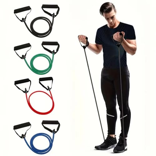 Workout Exercise Band, Fitness Pull Rope Yoga Band with Comfort Handles, Perfect for Home Fitness Training - color: Blue