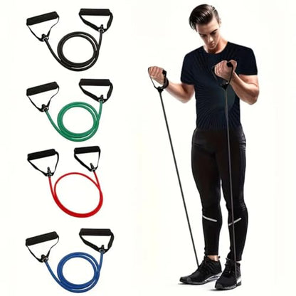 Workout Exercise Band, Fitness Pull Rope Yoga Band with Comfort Handles, Perfect for Home Fitness Training - color: Blue