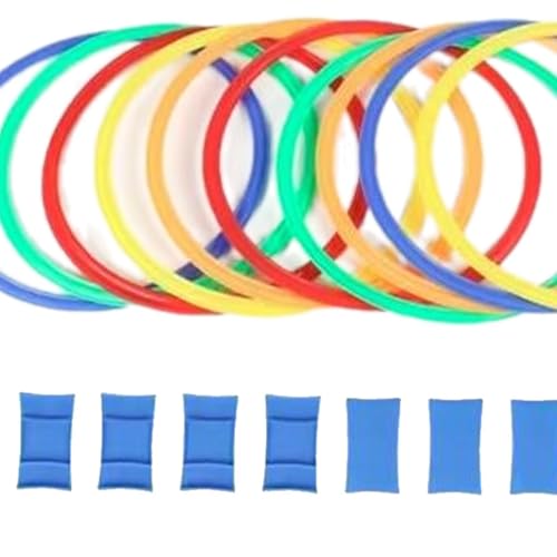 10 Pieces Speed Agility Rings Set Exercise Circle Jumping Hoops with Buckles Construction Suitable for Soccer Practice Kids