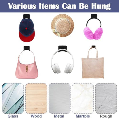 60pcs headphone hanger wall headphone hooks wall mounting hooks Adhesive Gaming Headset Holder Hook playroom for hanging hat hook hats organizer for closet headband holder hat holders