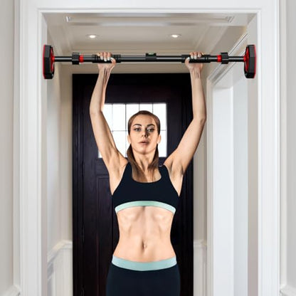 Ciieeo Adjustable Pull up Bar for Doorway with Secure Locking No Drill Installation Comfortable Grip Portable Home Gym Strength Training Equipment 39.37 Inch