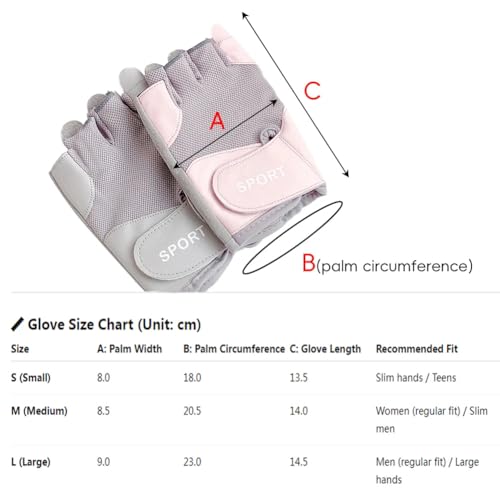Utaly Women's Workout Gloves Fingerless Summer Gloves with Padded Breathable Mesh Non-Slip Sport Gloves for Cycling, Rowing