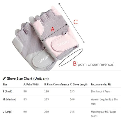 Utaly Women's Workout Gloves Fingerless Summer Gloves with Padded Breathable Mesh Non-Slip Sport Gloves for Cycling, Rowing