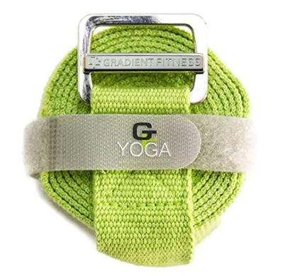 Yoga Strap, Friction-Less Easy-Feed Buckle, Super Soft Cotton/Polyester Blend Webbing, Free eGuide. (8 Feet)