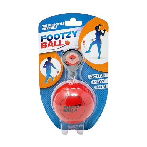 blue orange Soccer Ball Foot Fidget, Sport Toy, Solo Active Play, Special Needs Ball, Stress Ball, Kick Practice Training Workout for Football, Soccer Players, FootzyBall Games