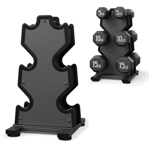 Dumbbell Rack Stand Only, 7-Tier | 5-Tier | 3-Tier Weight Rack for Dumbbell - color: Black, size: 3 Tier