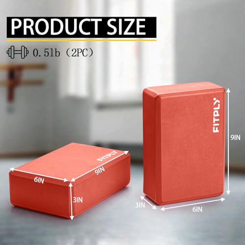 Yoga Blocks 2 Pack - Non-Slip Yoga Brick & Foam Blocks Yoga Set, High-Density Pilates Block for Stretching, Meditation, and Exercise Blocks Foam, Ideal for Deep Poses