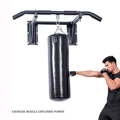 Wall Mounted Pull up Bar Multi-Grip Chin-up Station Home Gym Exercise Workout Equipment Strength Training Fitness Equipment Supports 600lbs - size: Pull up bar with Rings