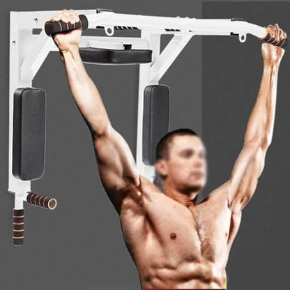 Wall-Mounted Pull-Up Bar for Home Gym, Heavy-Duty Steel, 440lbs Max Load, Dip Station & Resistance Training, Non-Slip Ergonomic Grips