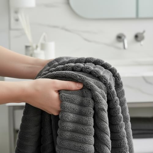 6 Pack Microfiber Hand Towels for Bathroom, 16"x30",Charcoal Gray - color: Charcoal Gray