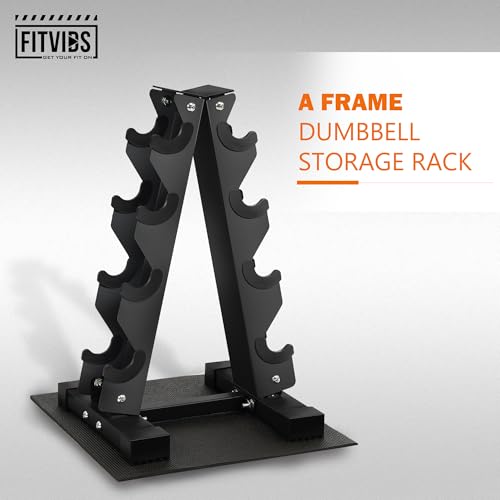 Fitvids A-Frame Dumbbell Weight Rack, Vertical Storage Rack for Dumbbells, Weight Stand Only for Home Gym Space Saver - style: A-Frame, 4-Tier rack only