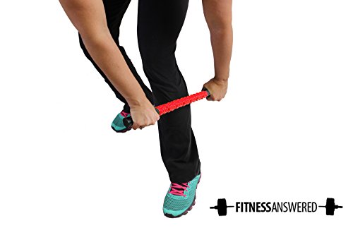 The Muscle Roller Stick, Massage for Legs | Great Gifts for Runners Men/Women, Athletes, Exercise - Shin Splints, Trigger Point - Red Elite Hard, 17" - color: Red