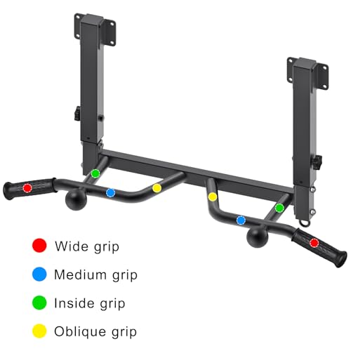 SELEWARE Heavy Duty Welded Pull Up Bar Wall/Joist/Ceiling Mount Chin Up Bar - color: E2: Black Joist Mount Pull Up Bar