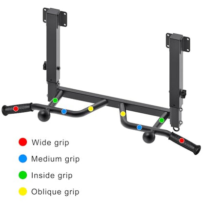 SELEWARE Heavy Duty Welded Pull Up Bar Wall/Joist/Ceiling Mount Chin Up Bar - color: E2: Black Joist Mount Pull Up Bar