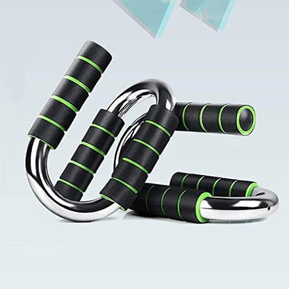 Strong Chrome Push Up Bars - Steel Pushup Stands with Comfortable Foam Grip and Non-Slip in Choice Sizes Safe, Sturdy and Less Wrist Strain