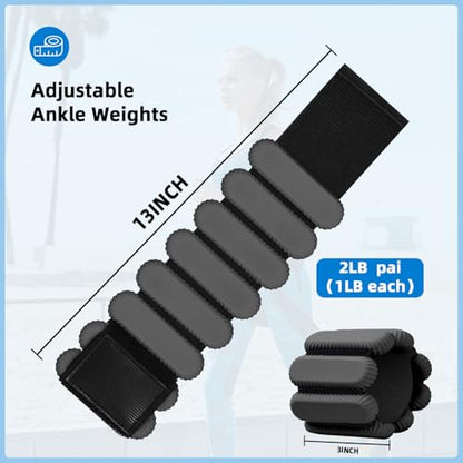 Ankle Weights for Women and Men, Adjustable Wrist Weighted Training Bracelet for Home Gym Workout, Strength Training Walkin Running, Foot weights for exercise,2pc on Set