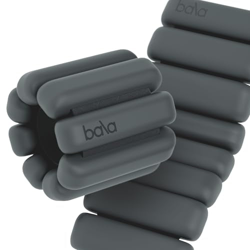 Bala Bangles Wrist & Ankle Weights for Women & Men, Home Gym Equipment - color: Charcoal, size: 2 LB
